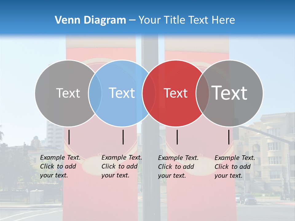 A Street Light On A City Street With Buildings In The Background PowerPoint Template