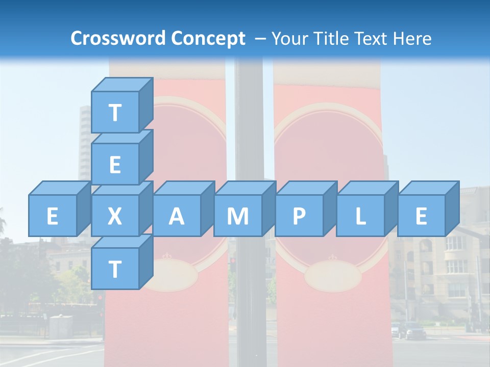 A Street Light On A City Street With Buildings In The Background PowerPoint Template