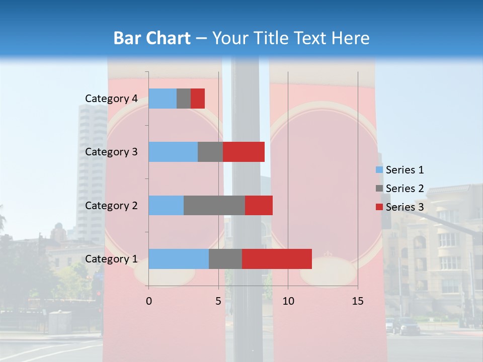 A Street Light On A City Street With Buildings In The Background PowerPoint Template