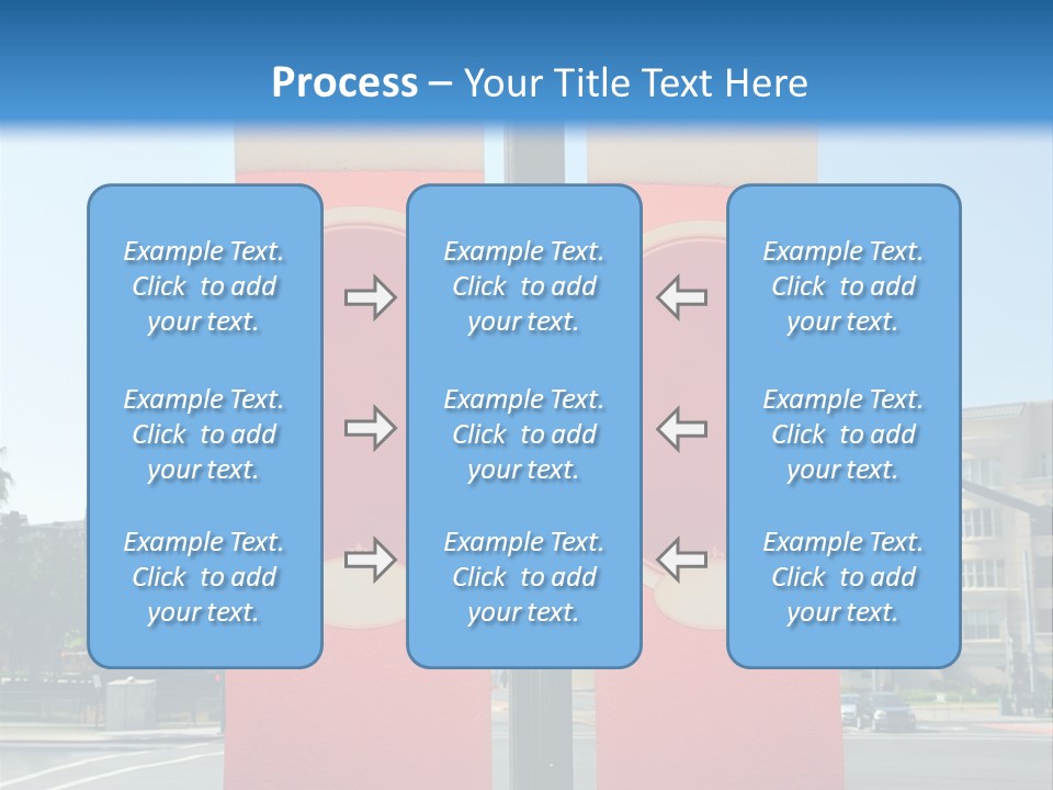 A Street Light On A City Street With Buildings In The Background PowerPoint Template