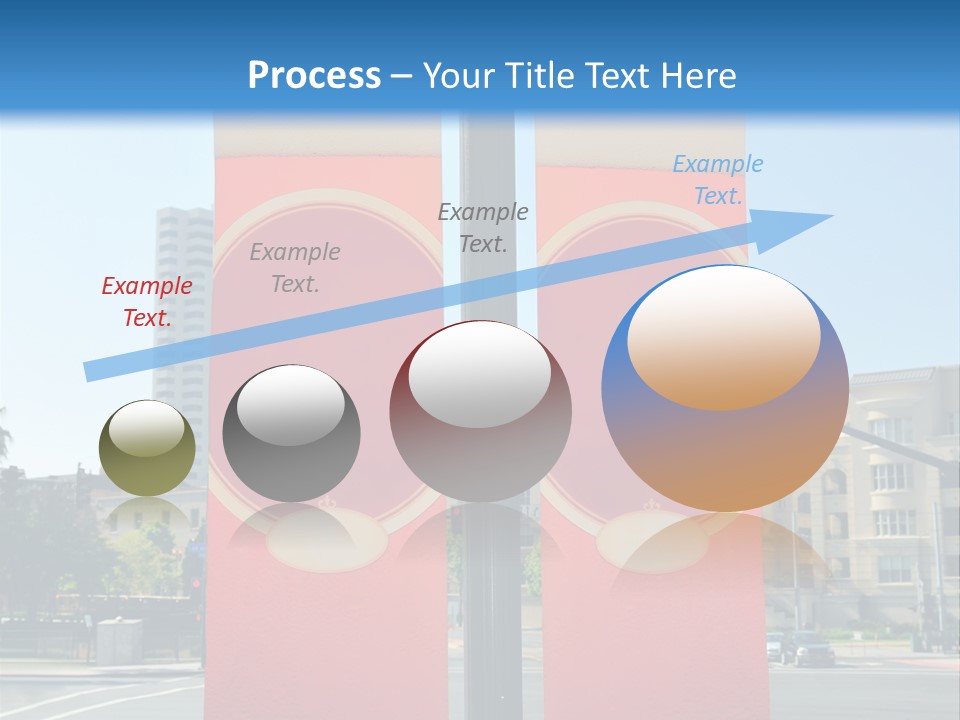 A Street Light On A City Street With Buildings In The Background PowerPoint Template