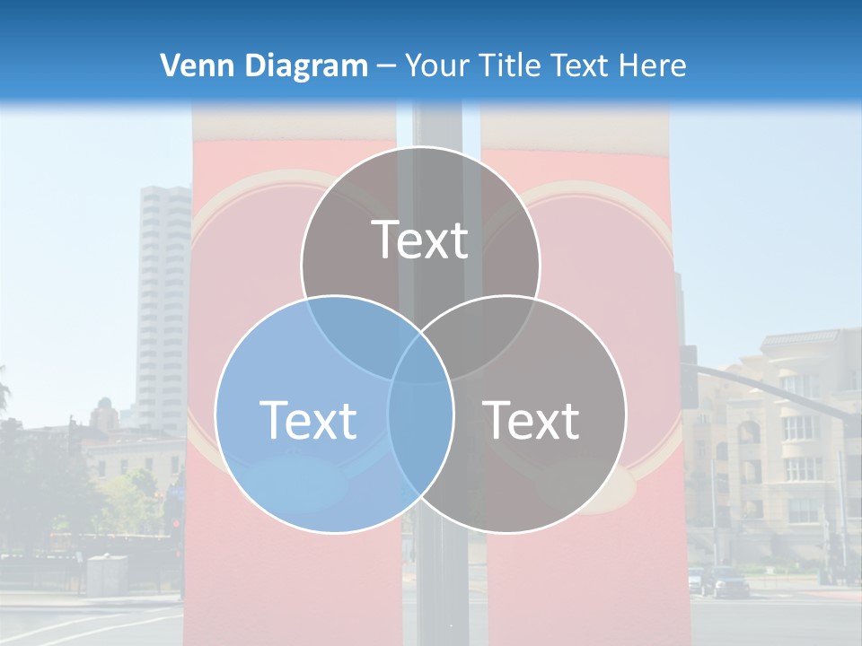 A Street Light On A City Street With Buildings In The Background PowerPoint Template