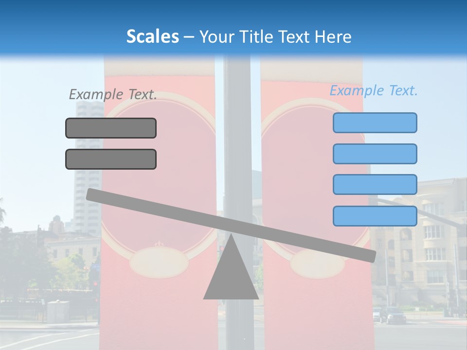 A Street Light On A City Street With Buildings In The Background PowerPoint Template