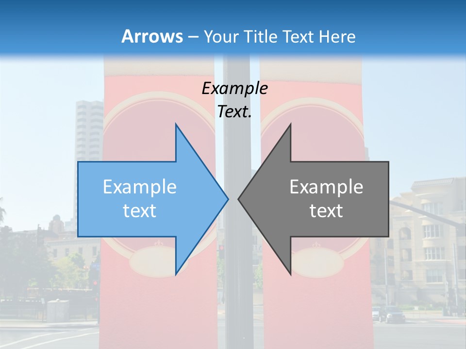 A Street Light On A City Street With Buildings In The Background PowerPoint Template