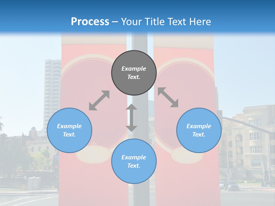 A Street Light On A City Street With Buildings In The Background PowerPoint Template