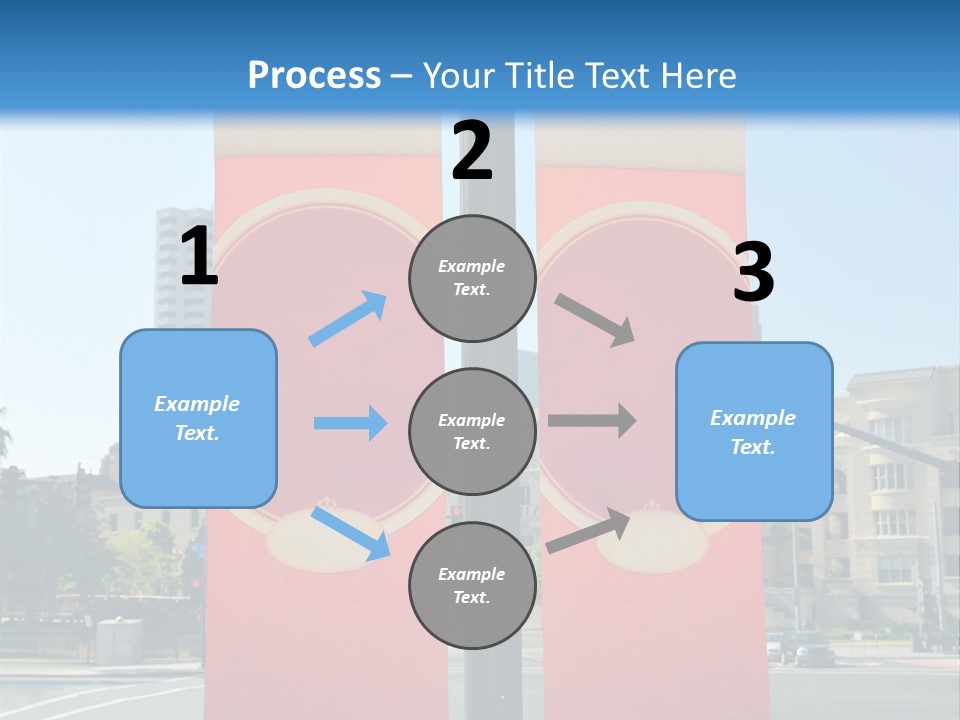 A Street Light On A City Street With Buildings In The Background PowerPoint Template