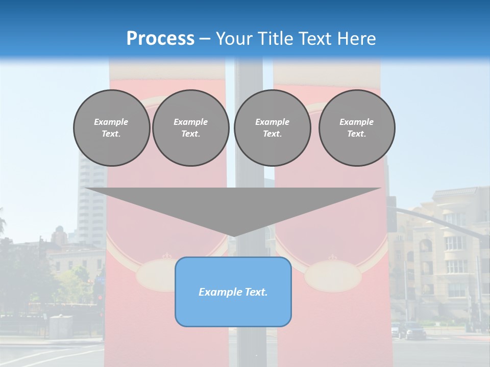 A Street Light On A City Street With Buildings In The Background PowerPoint Template