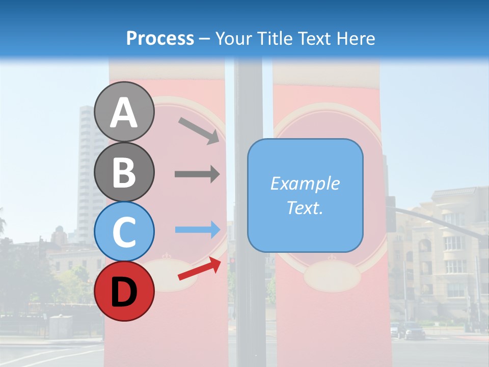 A Street Light On A City Street With Buildings In The Background PowerPoint Template