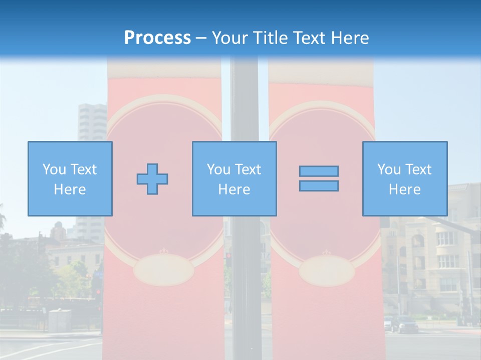A Street Light On A City Street With Buildings In The Background PowerPoint Template