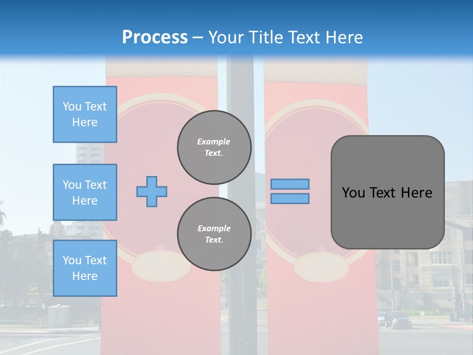 A Street Light On A City Street With Buildings In The Background PowerPoint Template
