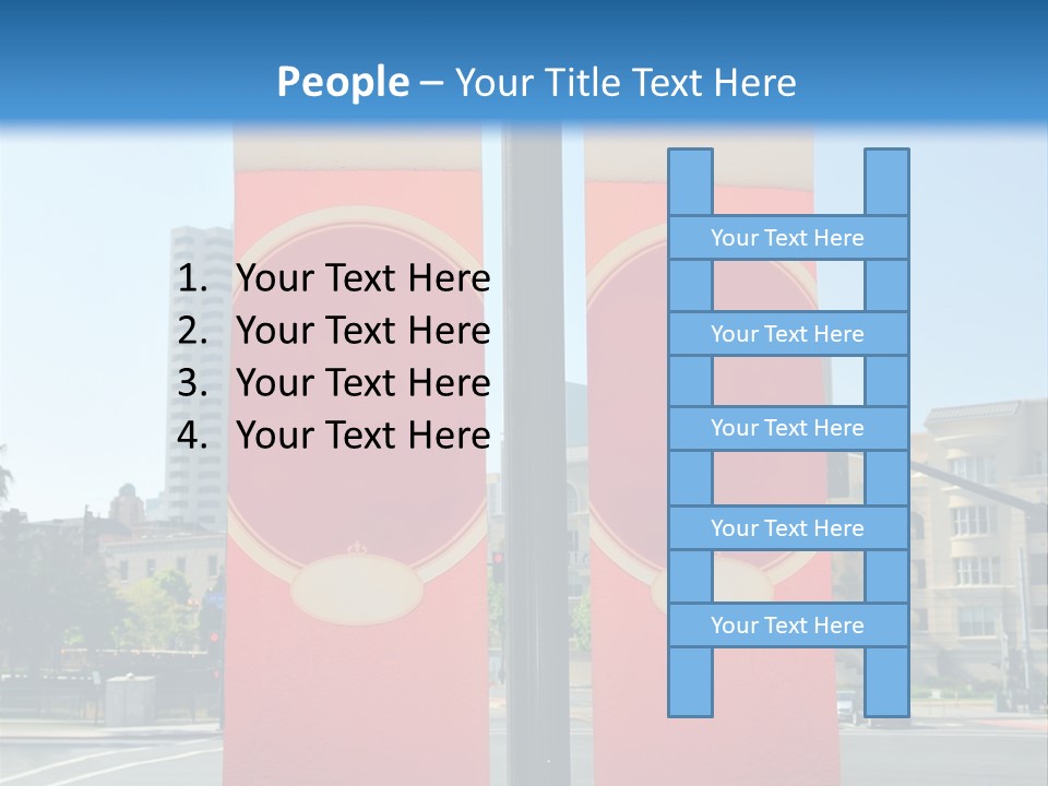 A Street Light On A City Street With Buildings In The Background PowerPoint Template