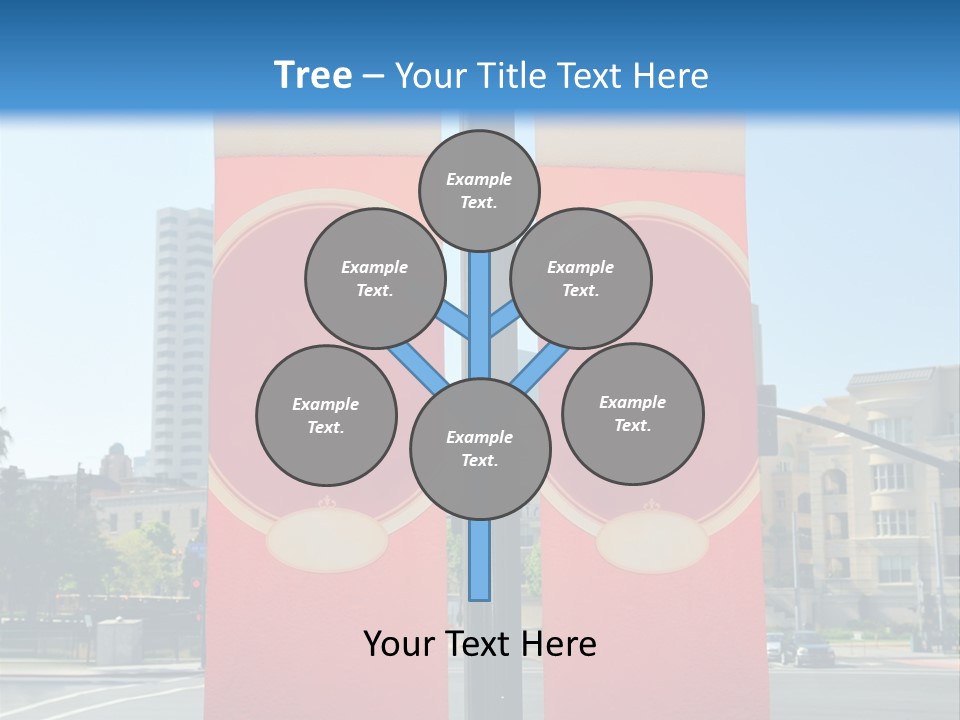 A Street Light On A City Street With Buildings In The Background PowerPoint Template