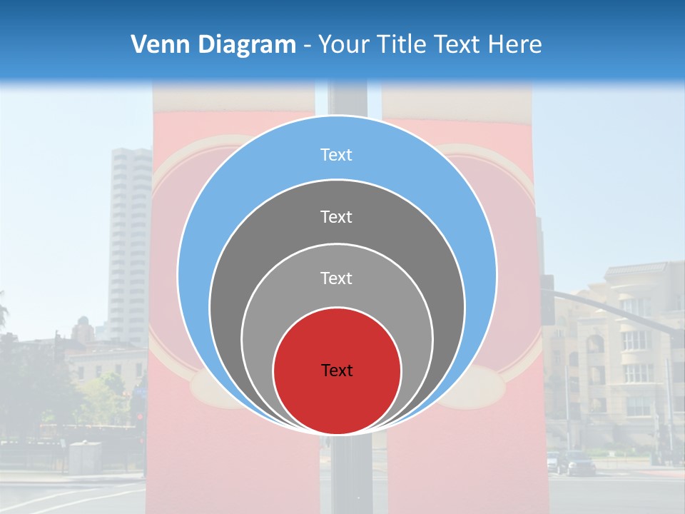 A Street Light On A City Street With Buildings In The Background PowerPoint Template