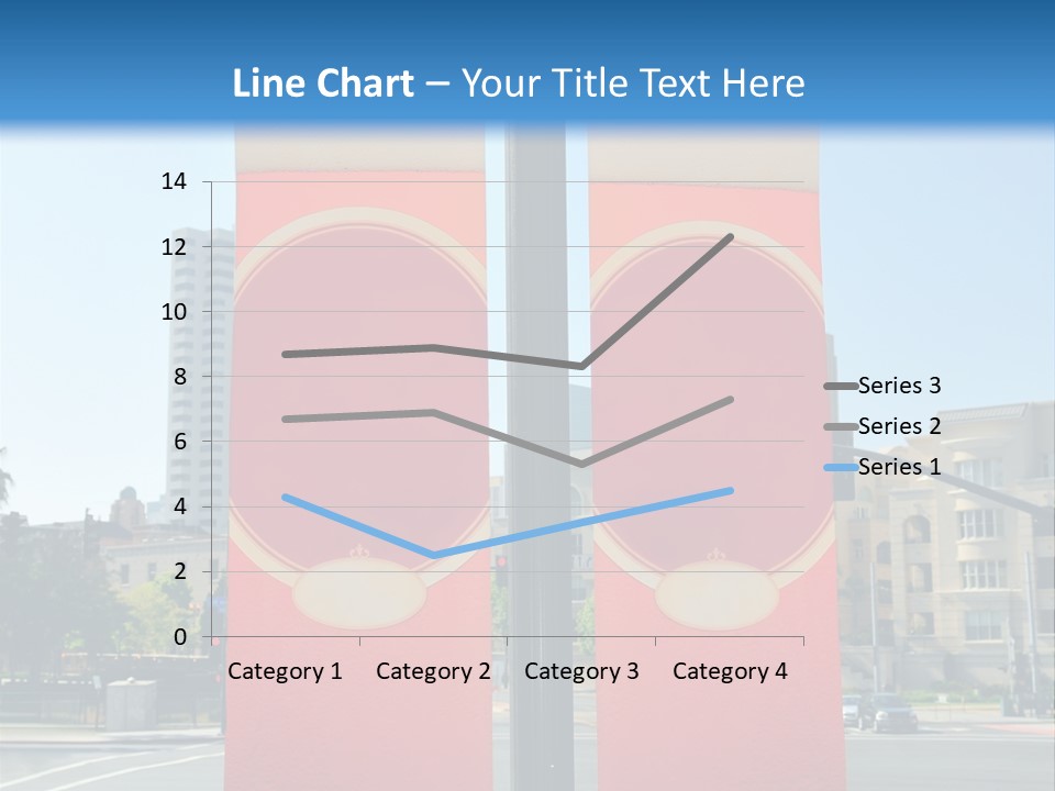 A Street Light On A City Street With Buildings In The Background PowerPoint Template