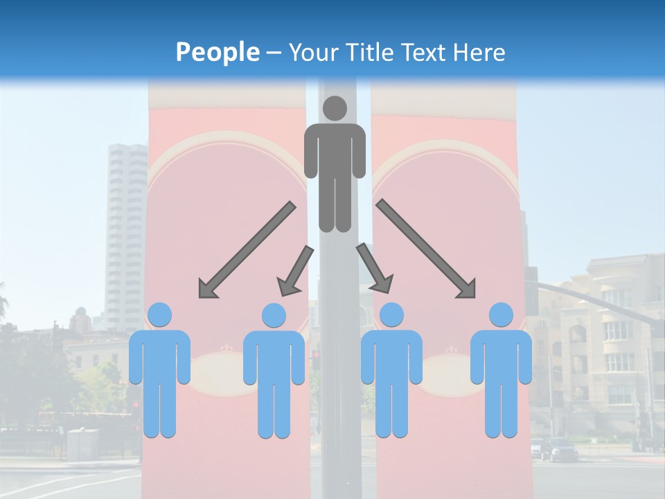 A Street Light On A City Street With Buildings In The Background PowerPoint Template