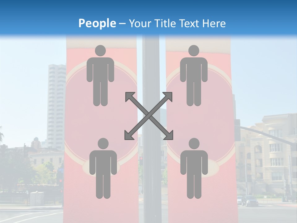 A Street Light On A City Street With Buildings In The Background PowerPoint Template