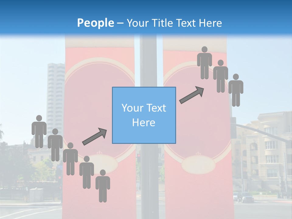 A Street Light On A City Street With Buildings In The Background PowerPoint Template