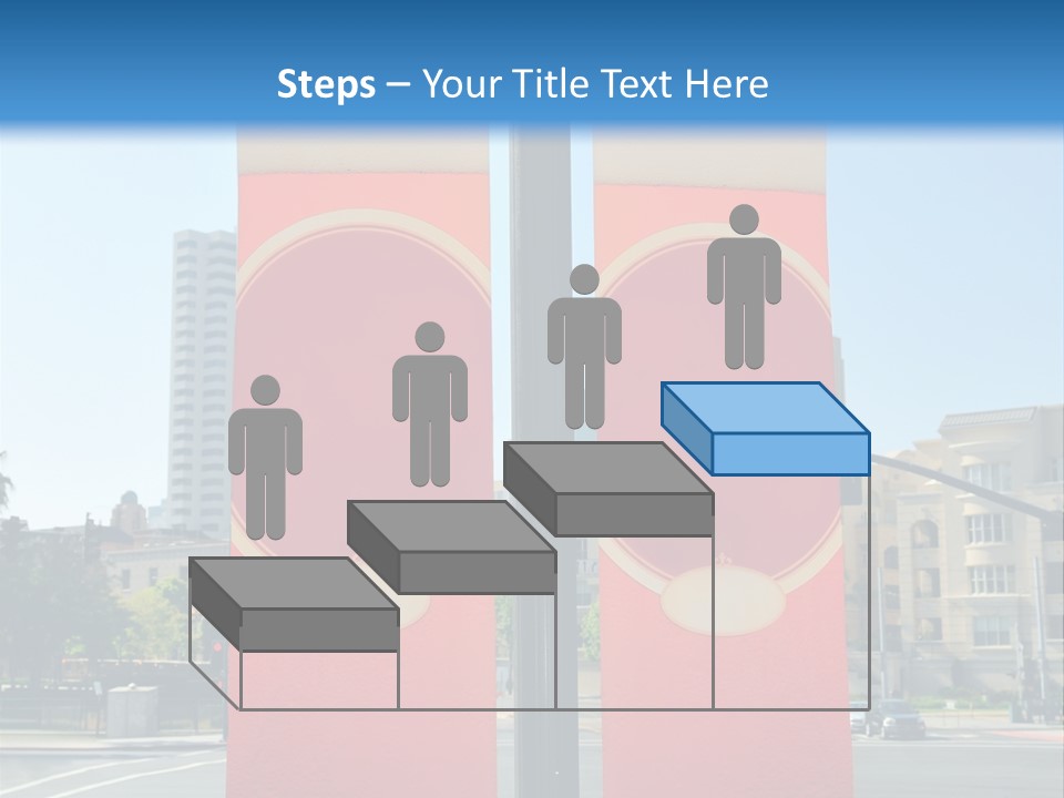 A Street Light On A City Street With Buildings In The Background PowerPoint Template