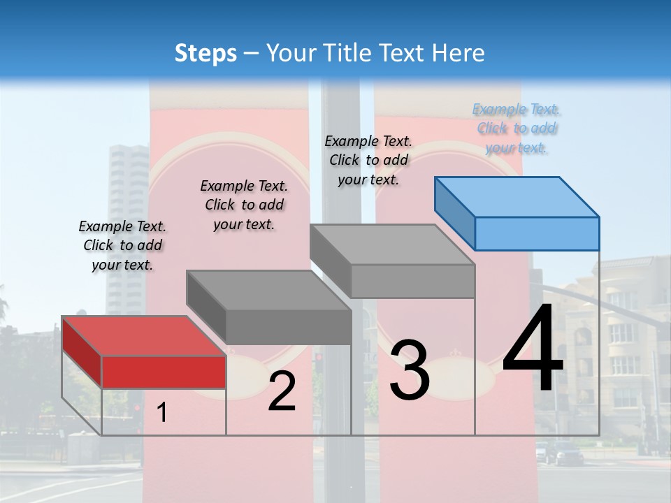 A Street Light On A City Street With Buildings In The Background PowerPoint Template