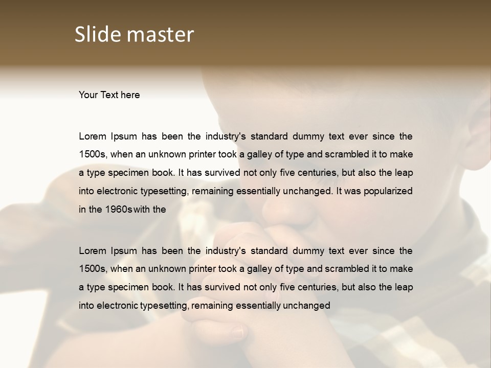 Five Year Old Boy Praying PowerPoint Template