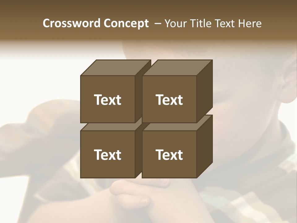 Five Year Old Boy Praying PowerPoint Template