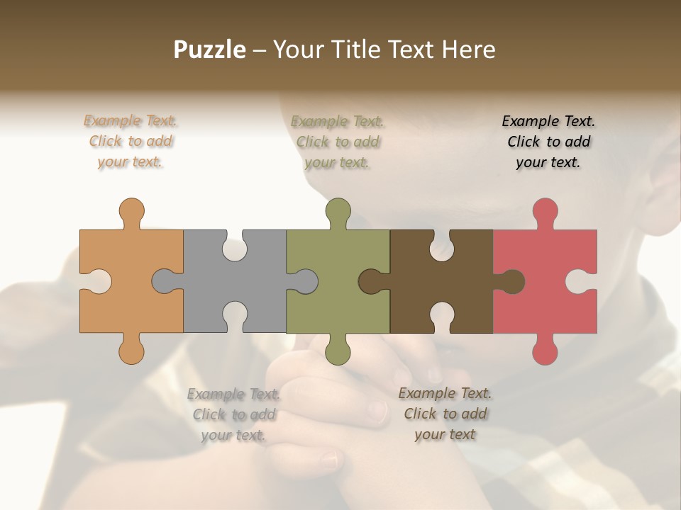 Five Year Old Boy Praying PowerPoint Template