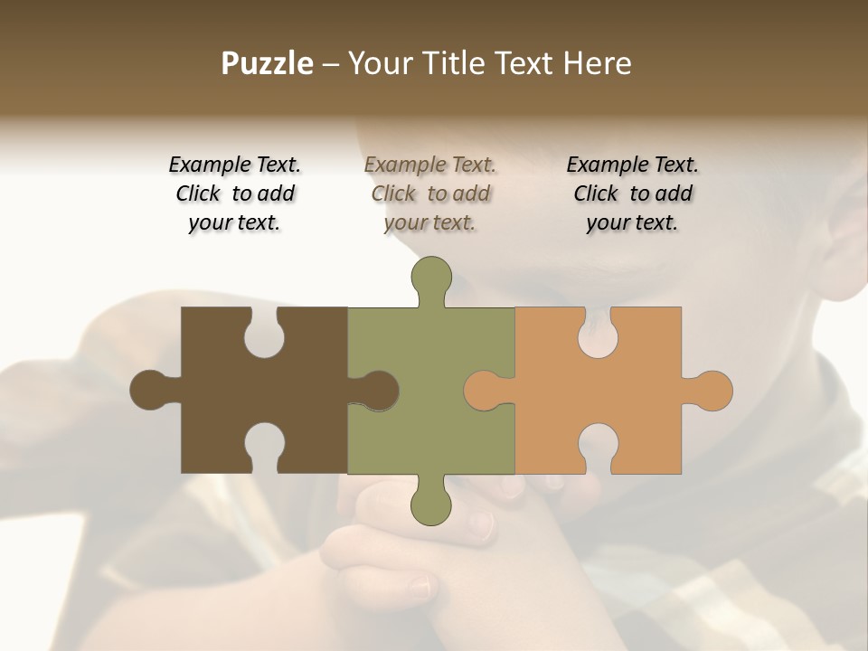 Five Year Old Boy Praying PowerPoint Template