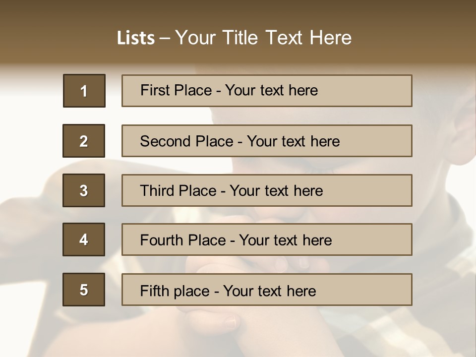 Five Year Old Boy Praying PowerPoint Template