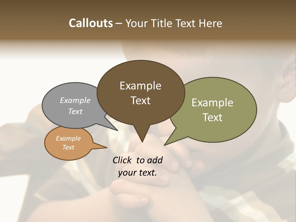 Five Year Old Boy Praying PowerPoint Template