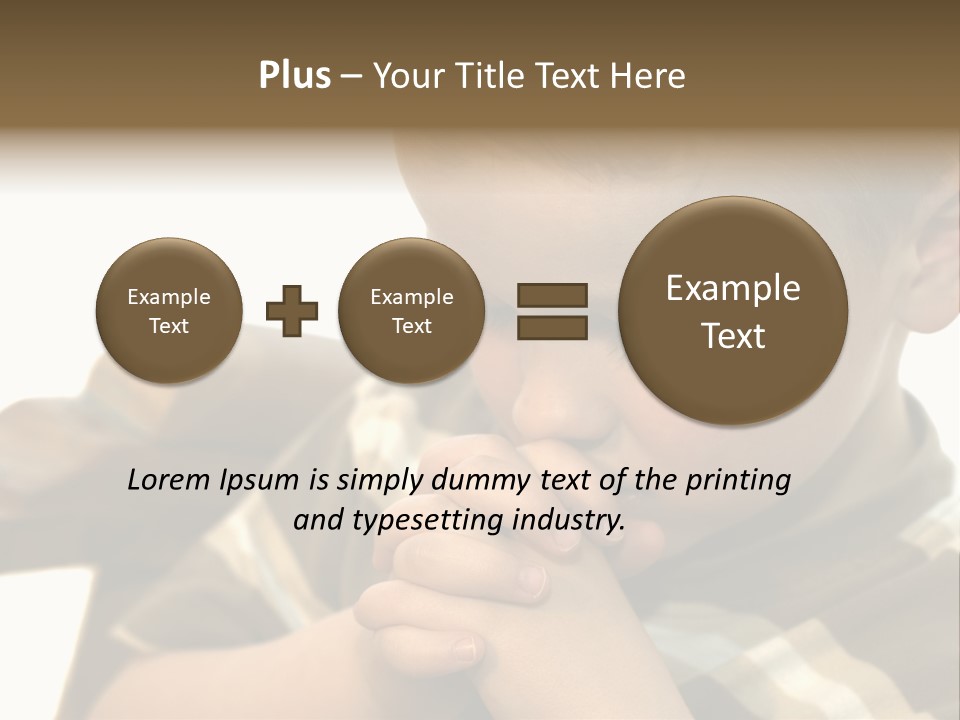 Five Year Old Boy Praying PowerPoint Template
