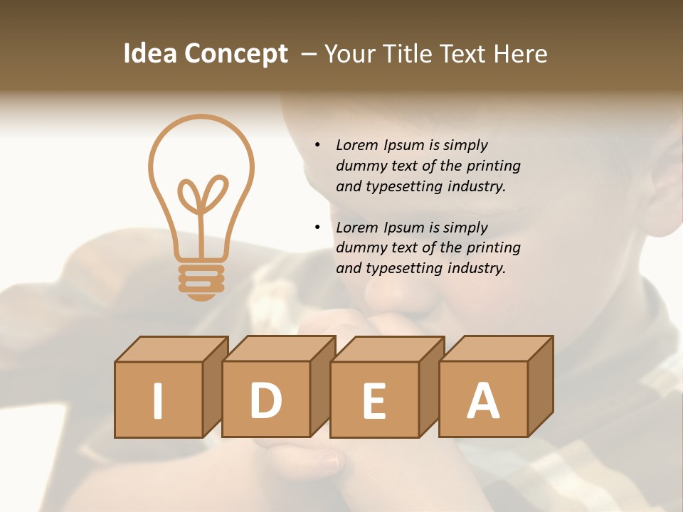 Five Year Old Boy Praying PowerPoint Template