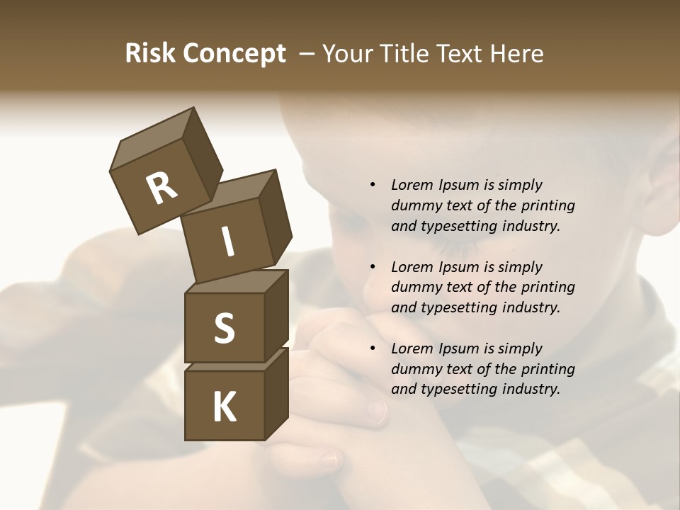 Five Year Old Boy Praying PowerPoint Template