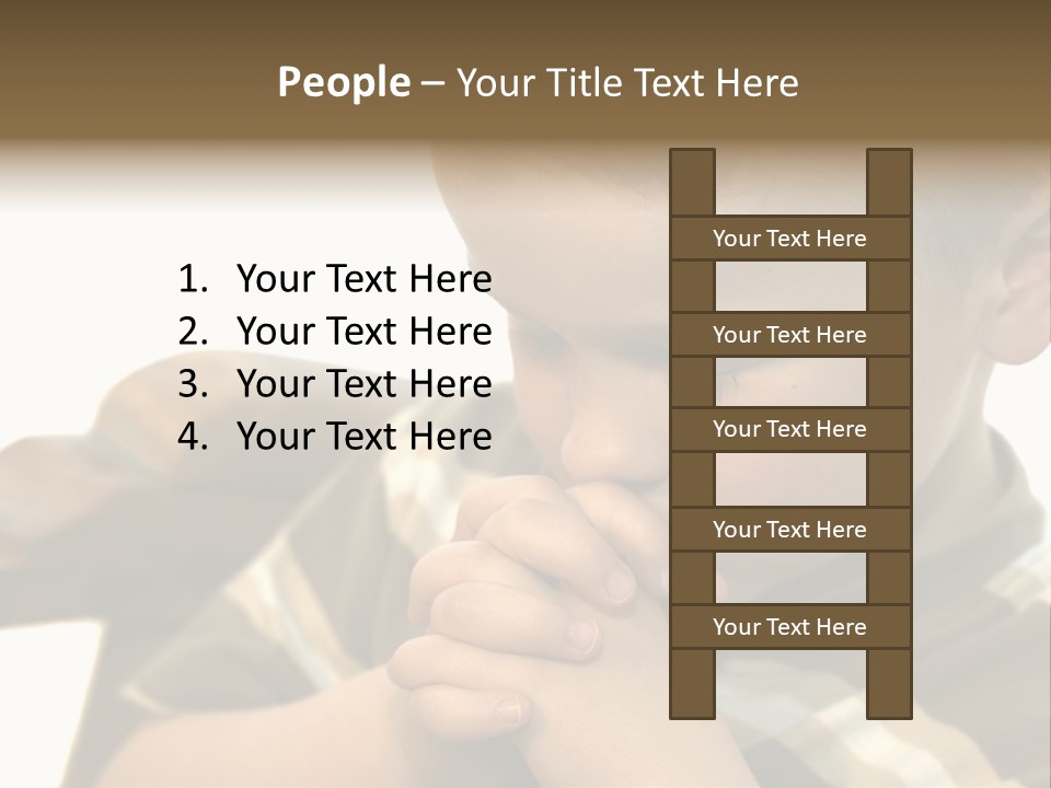 Five Year Old Boy Praying PowerPoint Template