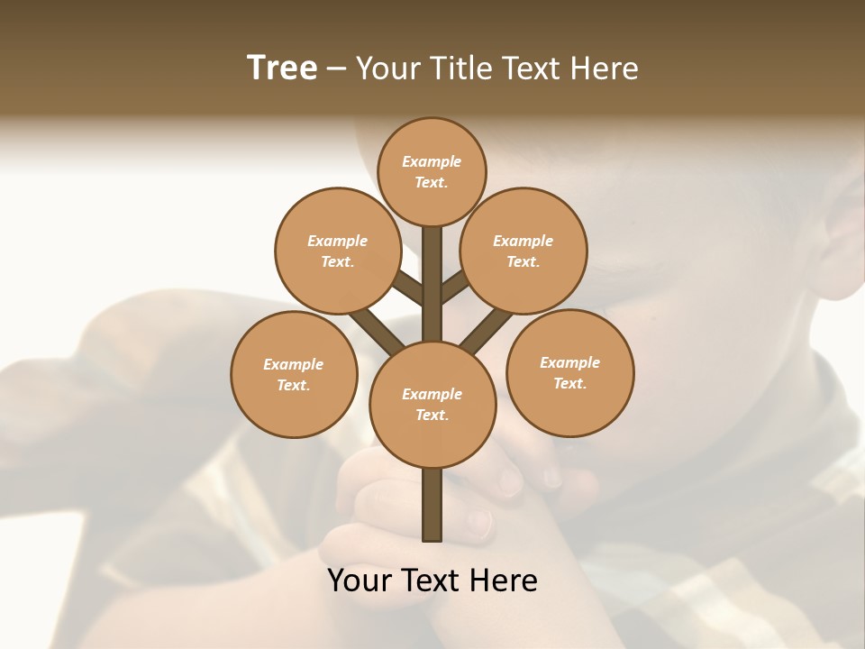 Five Year Old Boy Praying PowerPoint Template