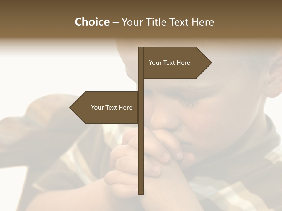 Five Year Old Boy Praying PowerPoint Template
