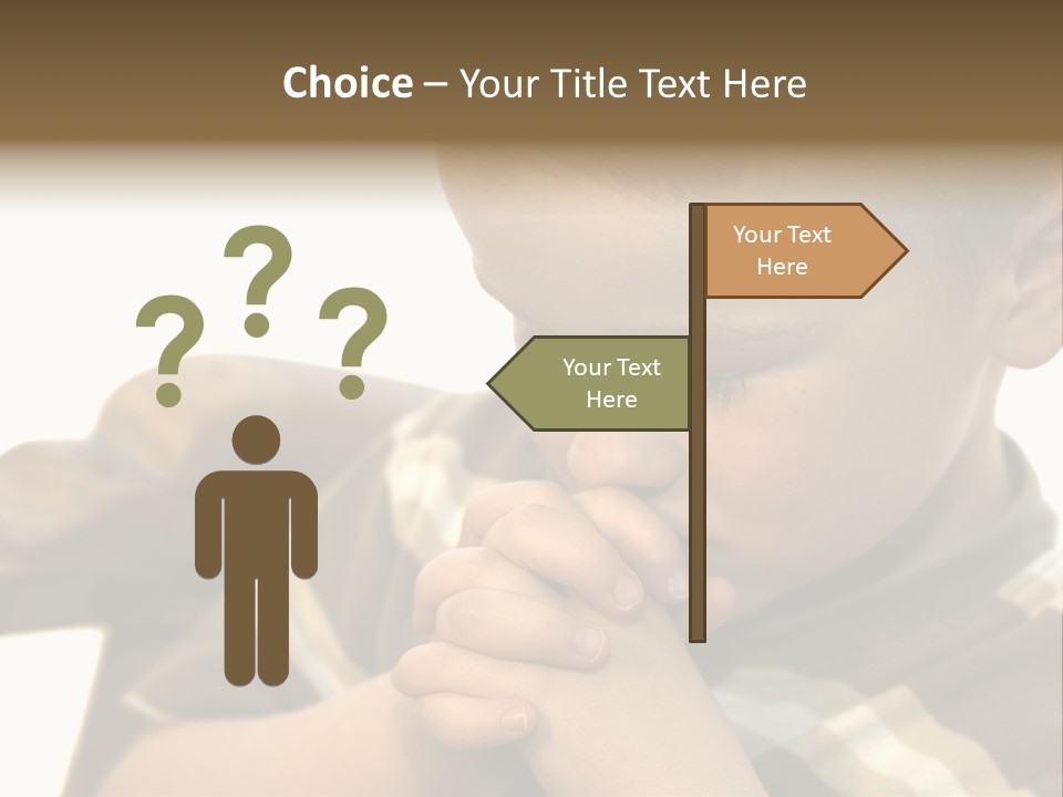 Five Year Old Boy Praying PowerPoint Template