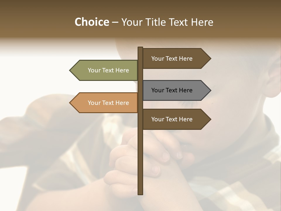 Five Year Old Boy Praying PowerPoint Template