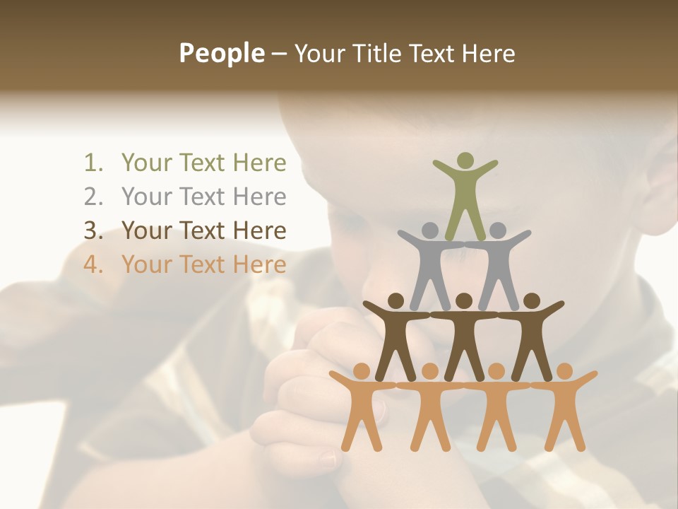 Five Year Old Boy Praying PowerPoint Template