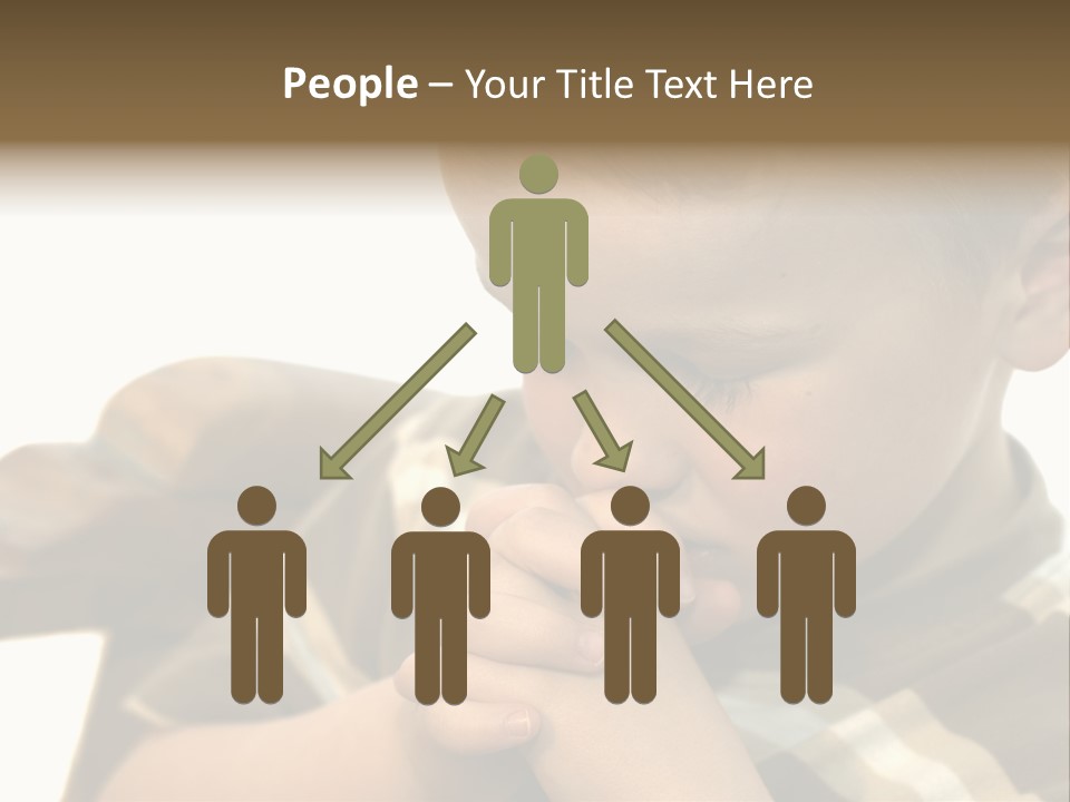 Five Year Old Boy Praying PowerPoint Template