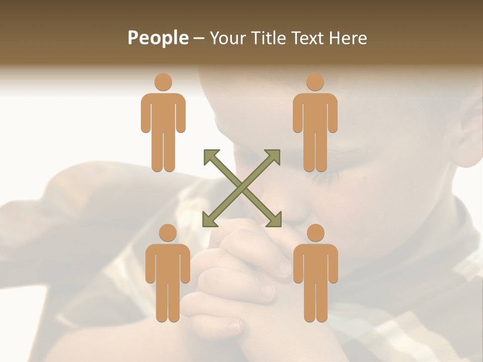 Five Year Old Boy Praying PowerPoint Template