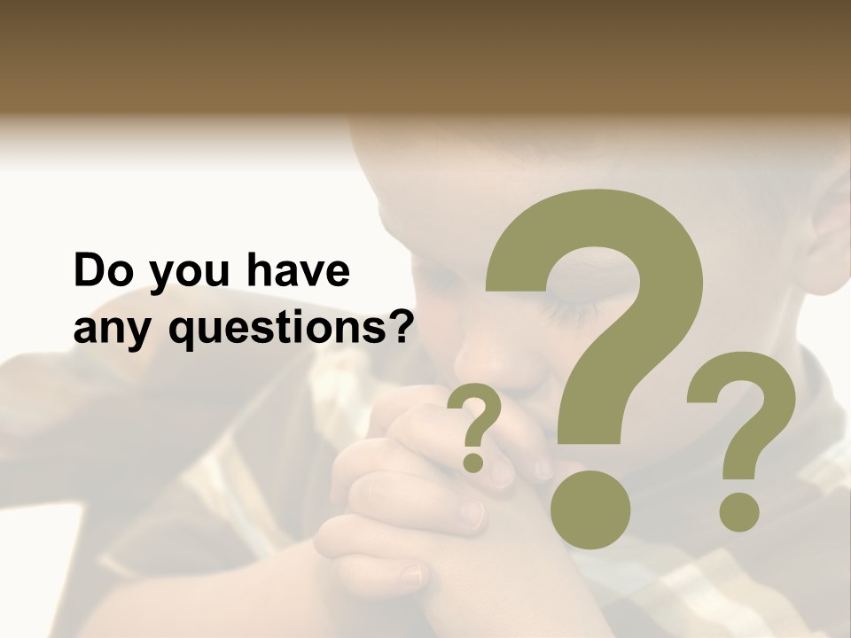 Five Year Old Boy Praying PowerPoint Template