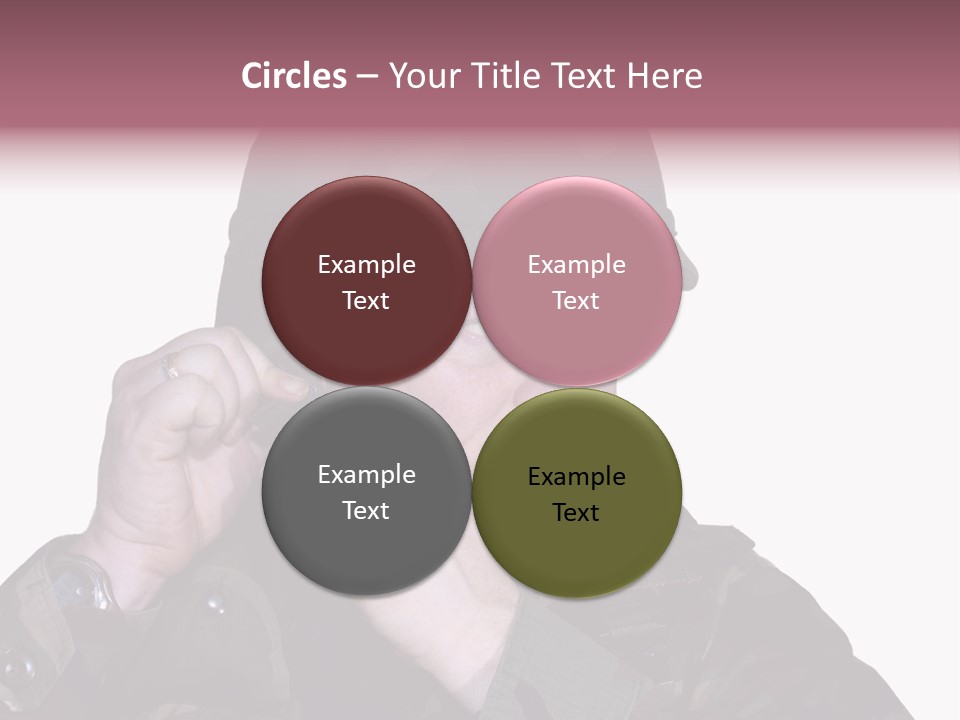 A Man In A Military Uniform Is Holding His Hand To His Ear PowerPoint Template