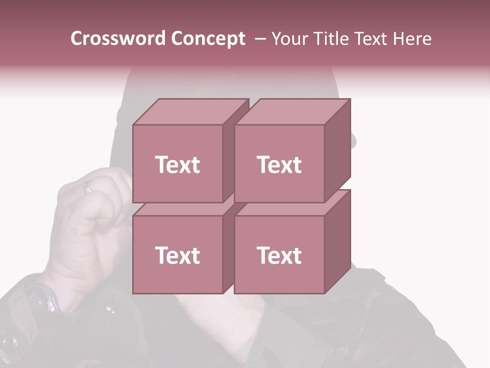 A Man In A Military Uniform Is Holding His Hand To His Ear PowerPoint Template