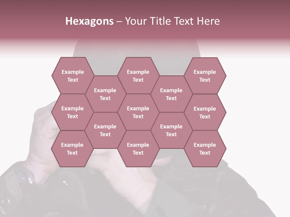 A Man In A Military Uniform Is Holding His Hand To His Ear PowerPoint Template