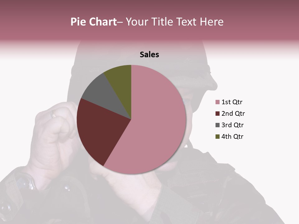 A Man In A Military Uniform Is Holding His Hand To His Ear PowerPoint Template