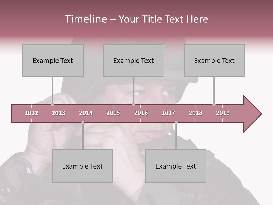 A Man In A Military Uniform Is Holding His Hand To His Ear PowerPoint Template