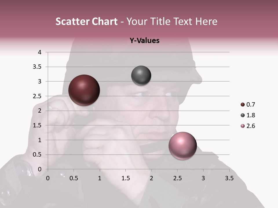 A Man In A Military Uniform Is Holding His Hand To His Ear PowerPoint Template