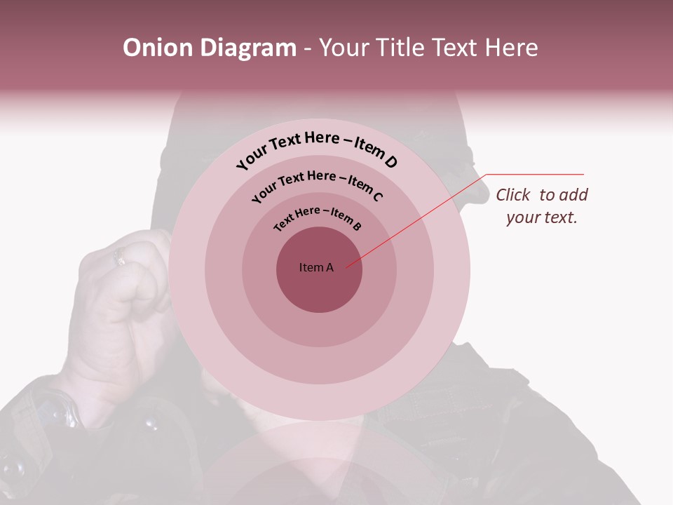 A Man In A Military Uniform Is Holding His Hand To His Ear PowerPoint Template
