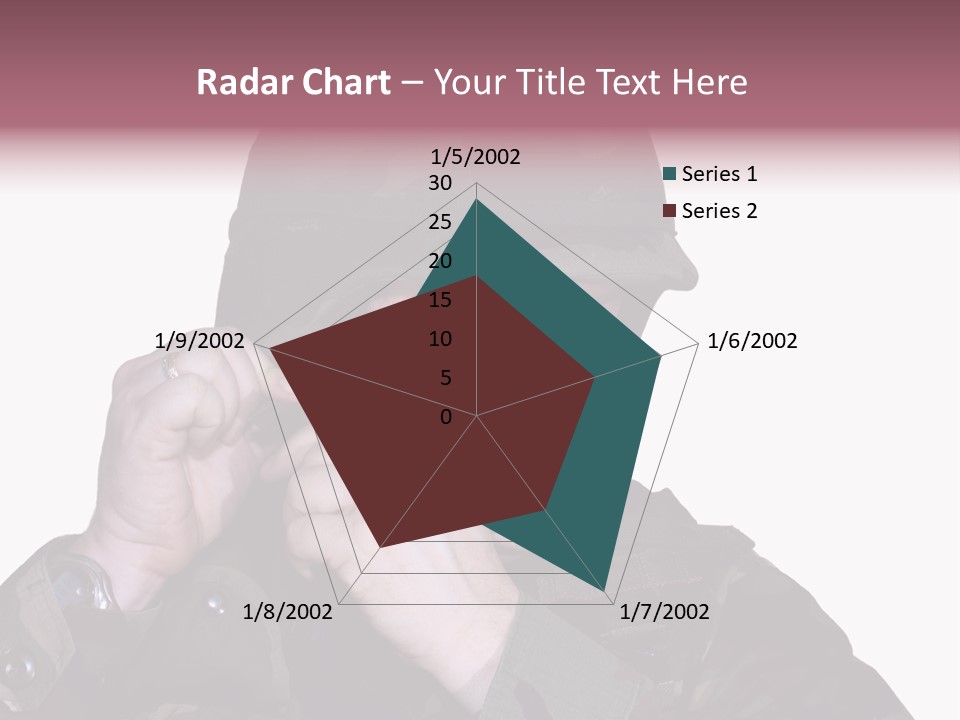 A Man In A Military Uniform Is Holding His Hand To His Ear PowerPoint Template