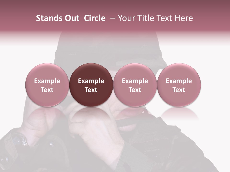 A Man In A Military Uniform Is Holding His Hand To His Ear PowerPoint Template